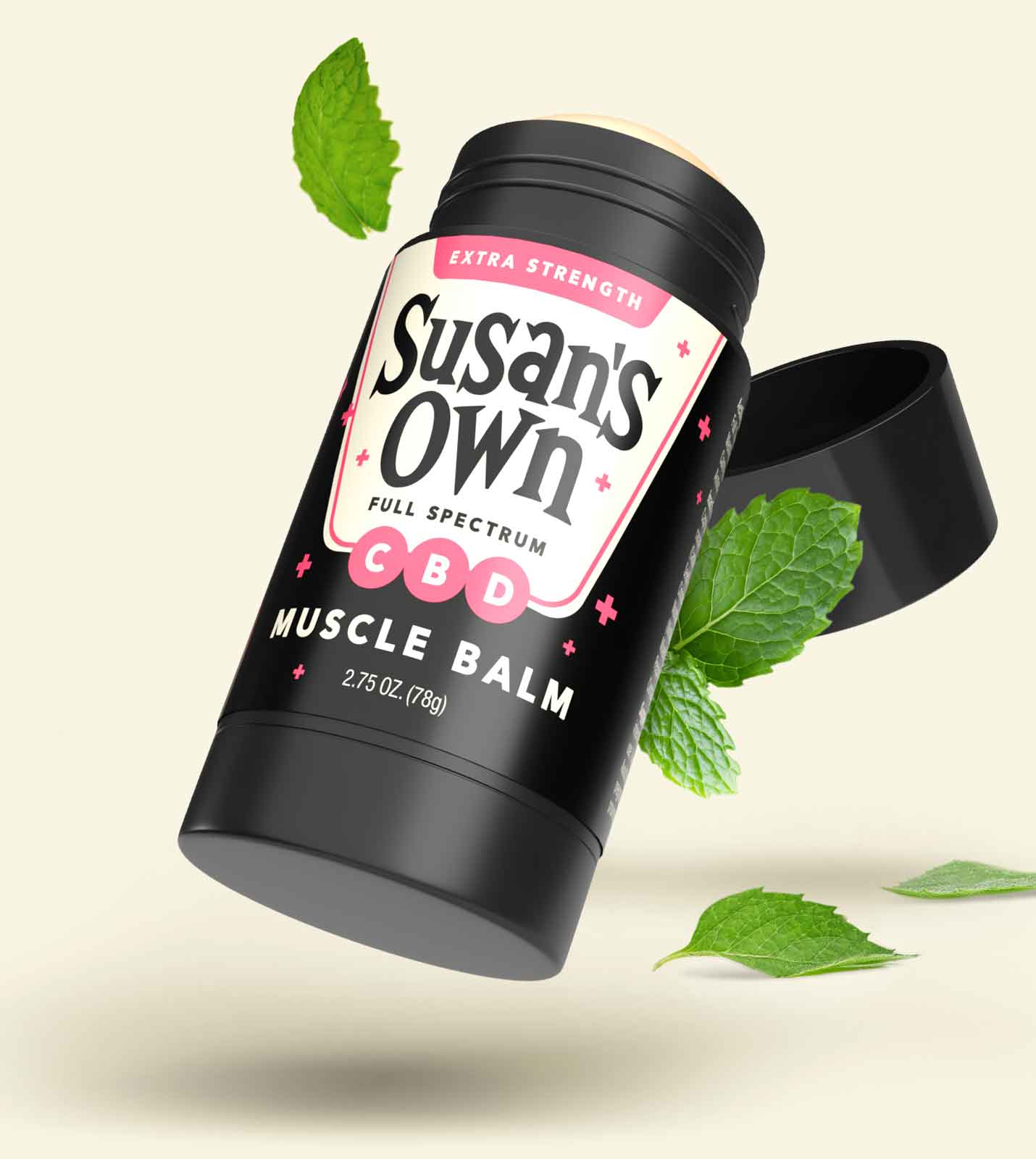 Susan's Own CBD Muscle Balm Packaging - Design by SixAbove Studios