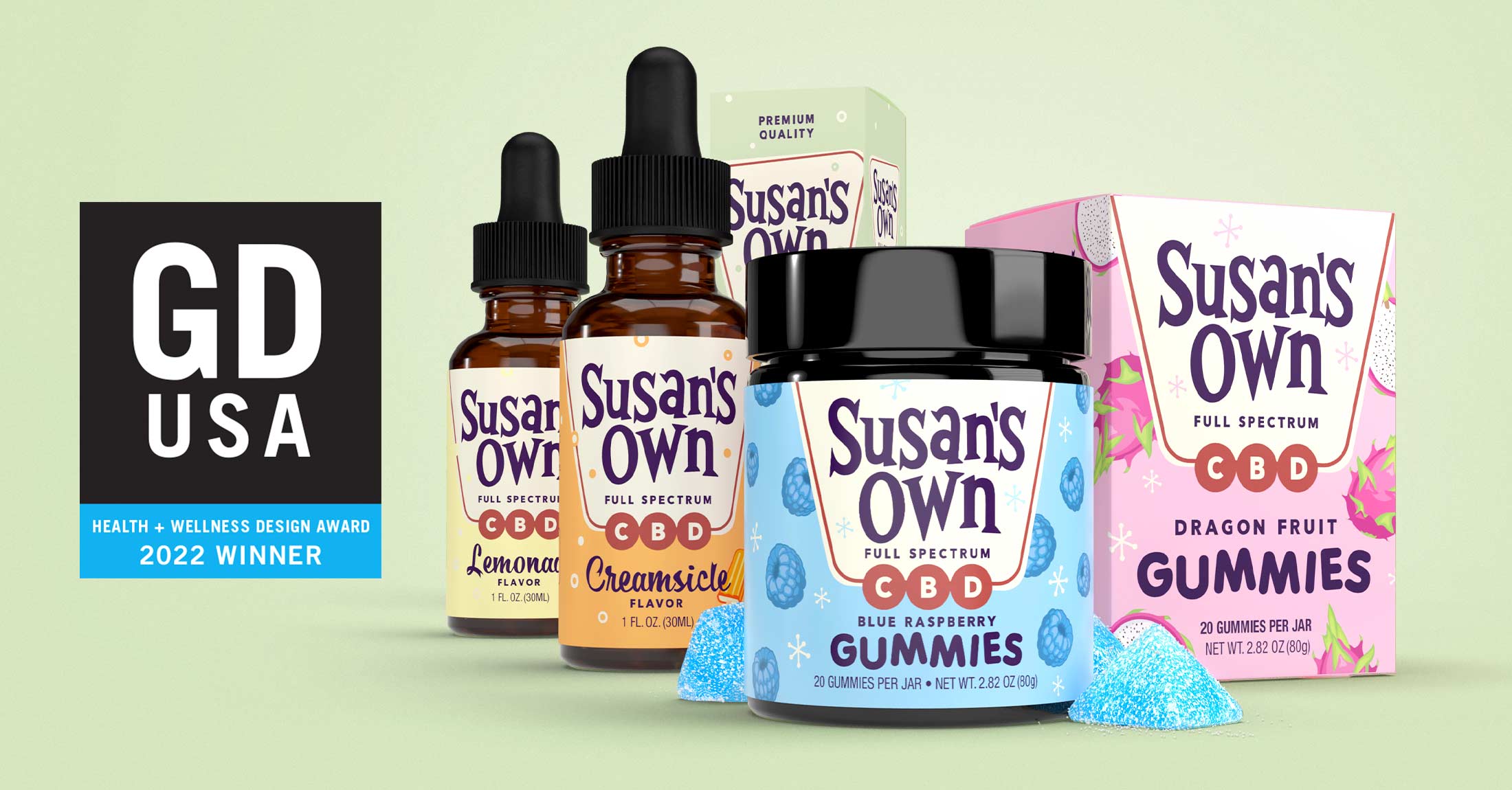Susan's Own CBD Packaging Lineup - Package design by SixAbove